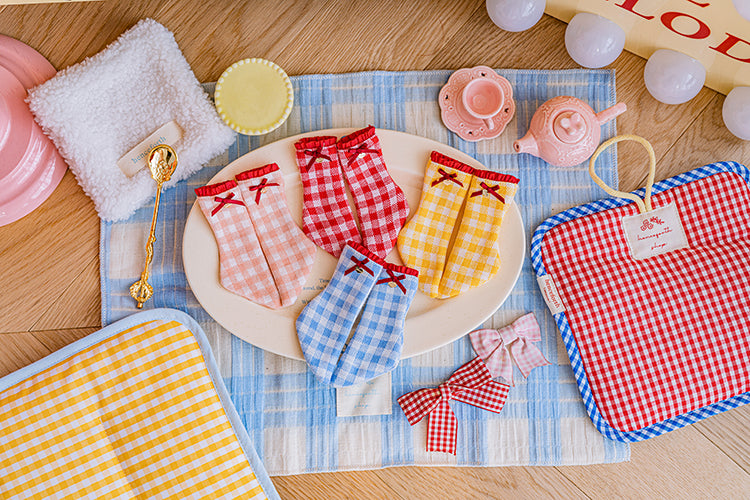 【SDM~SD/DD】 Strawberry Bear ribbon socks