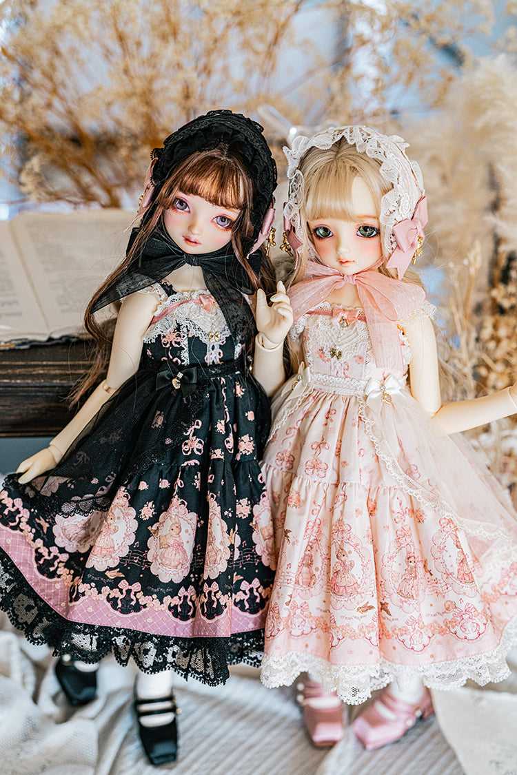 【SDM/MDD】 ribbon rabbit jumpskirt set