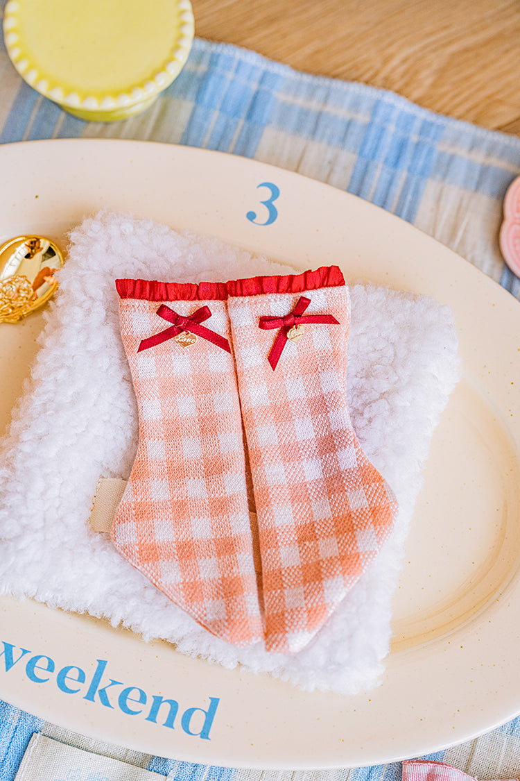 【SDM~SD/DD】 Strawberry Bear ribbon socks