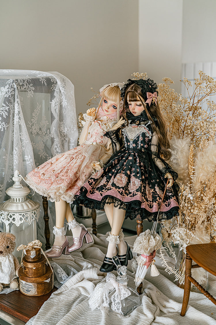 【SD/DD~SD16girl】 ribbon rabbit jumpskirt set