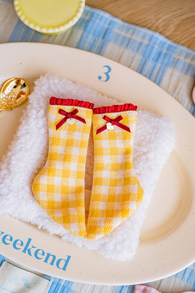 【SDM~SD/DD】 Strawberry Bear ribbon socks