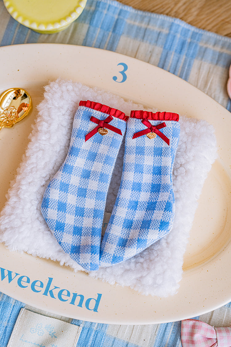 【SDM~SD/DD】 Strawberry Bear ribbon socks