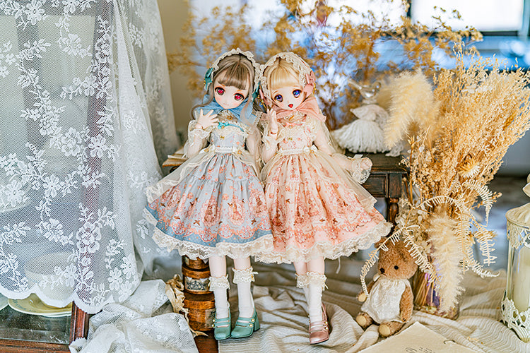 【SDM/MDD】 ribbon rabbit jumpskirt set