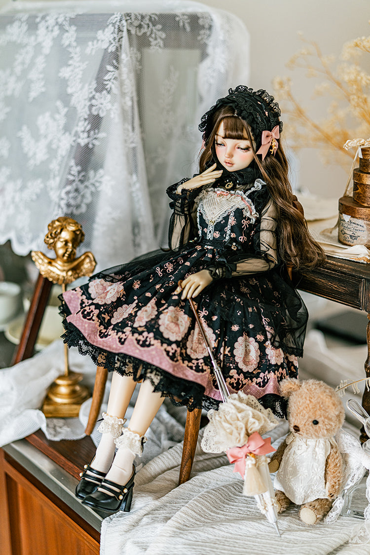 【SD/DD~SD16girl】 ribbon rabbit jumpskirt set