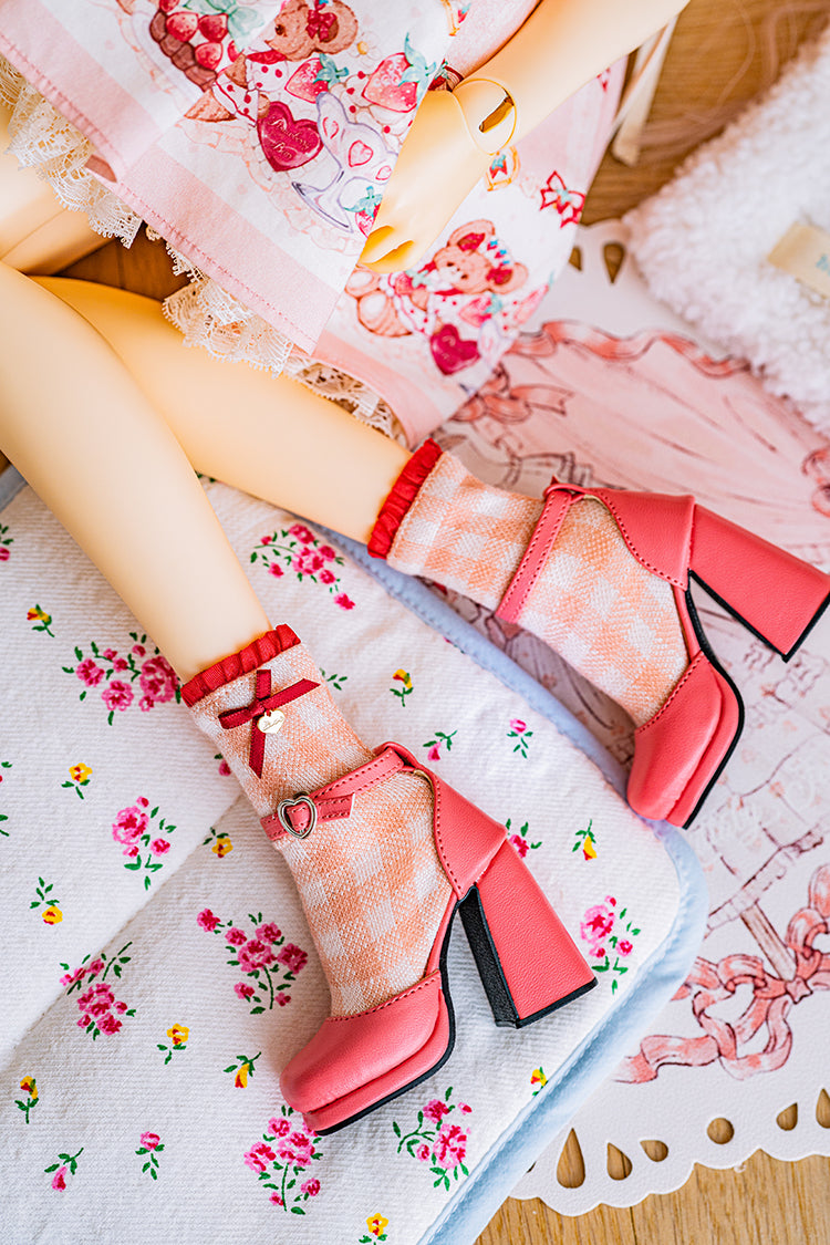 【SDM~SD/DD】 Strawberry Bear ribbon socks