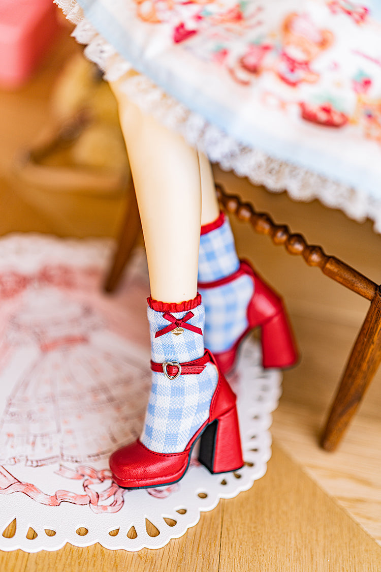 【SDM~SD/DD】 Strawberry Bear ribbon socks