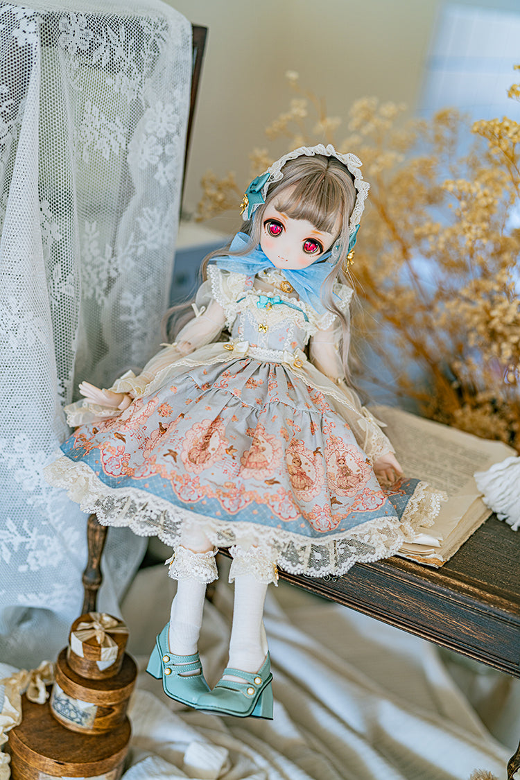 【SDM/MDD】 ribbon rabbit jumpskirt set