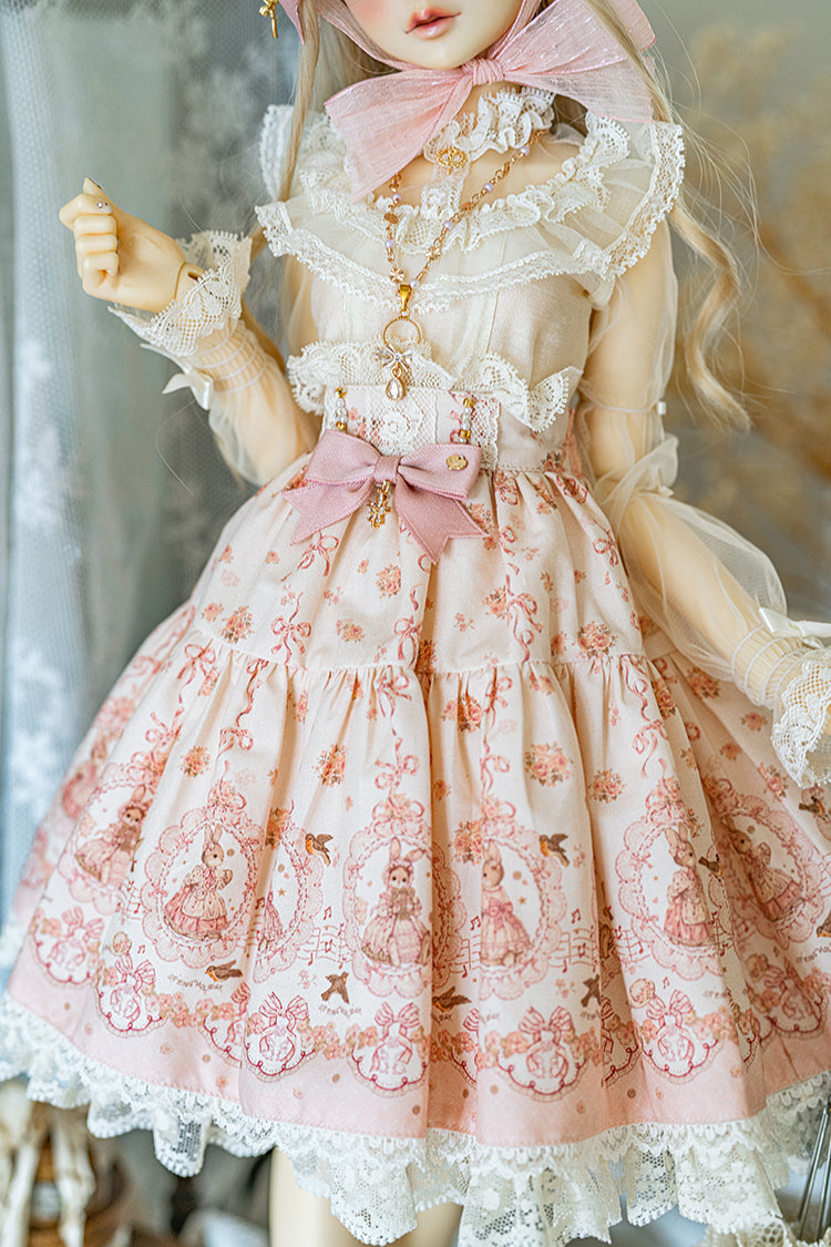 【SD/DD~SD16girl】 ribbon rabbit skirt set