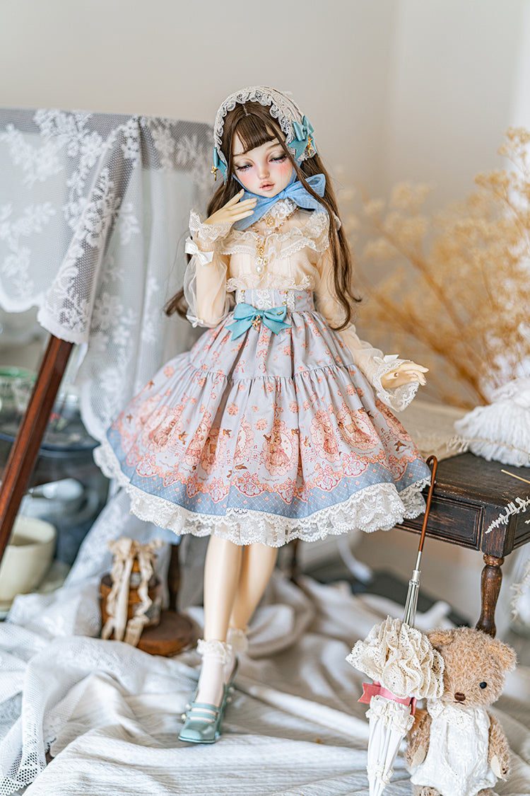 【SD/DD~SD16girl】 ribbon rabbit skirt set