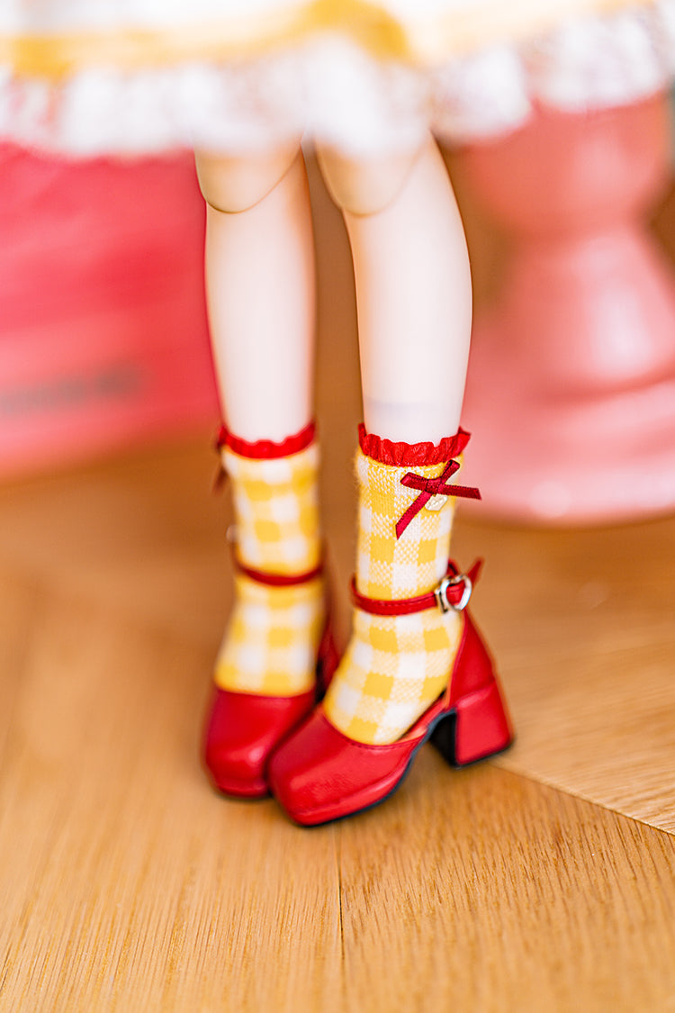 【SDM~SD/DD】 Strawberry Bear ribbon socks