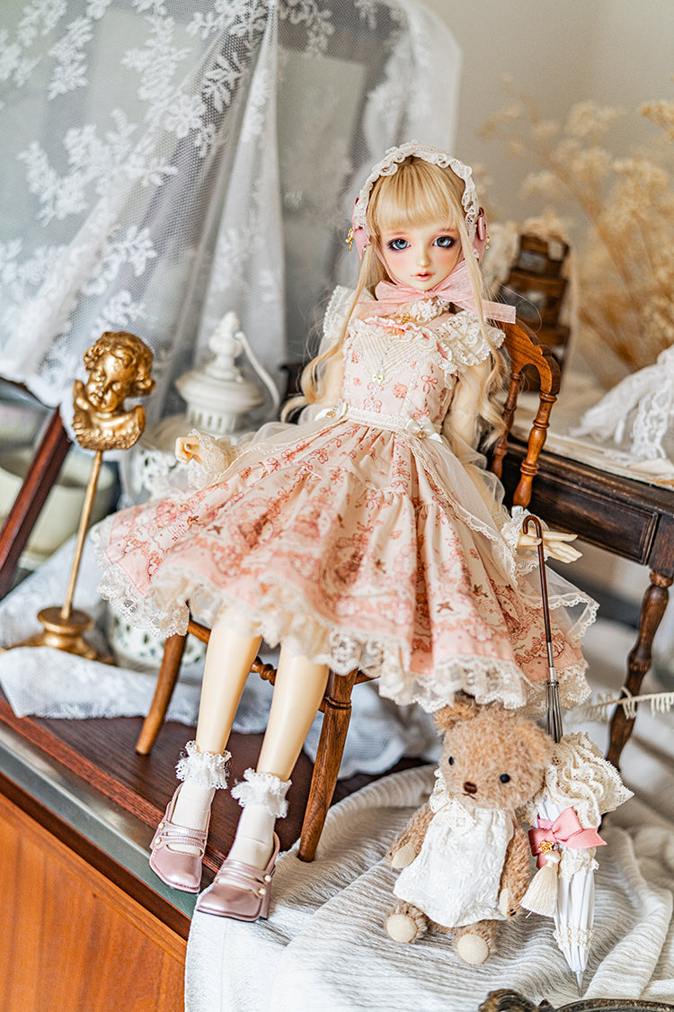 【SD/DD~SD16girl】 ribbon rabbit jumpskirt set