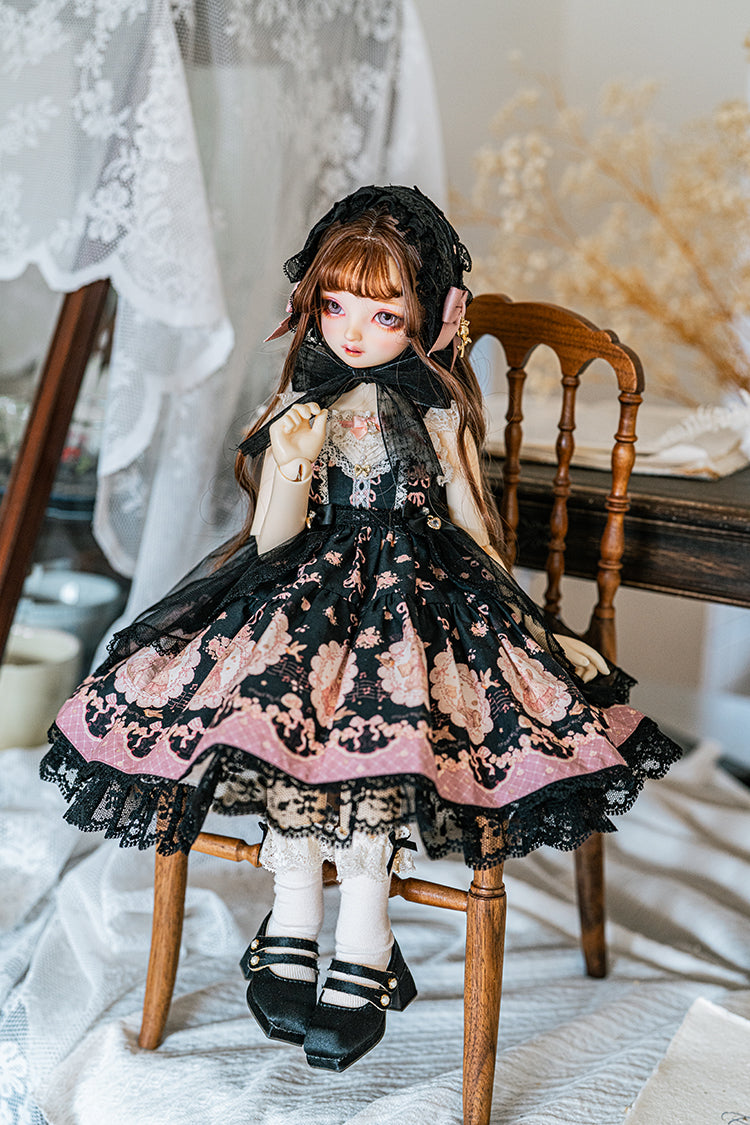 【SDM/MDD】 ribbon rabbit jumpskirt set