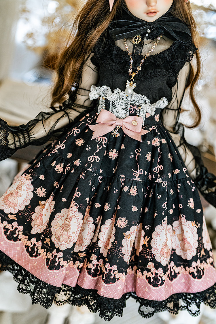 【SD/DD~SD16girl】 ribbon rabbit skirt set