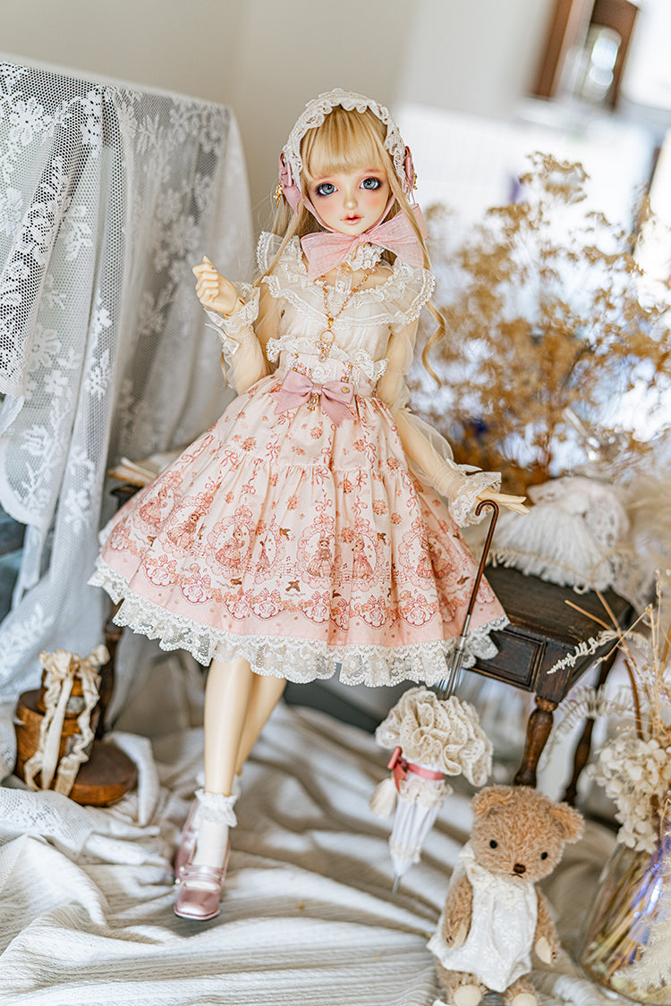 【SD/DD~SD16girl】 ribbon rabbit skirt set