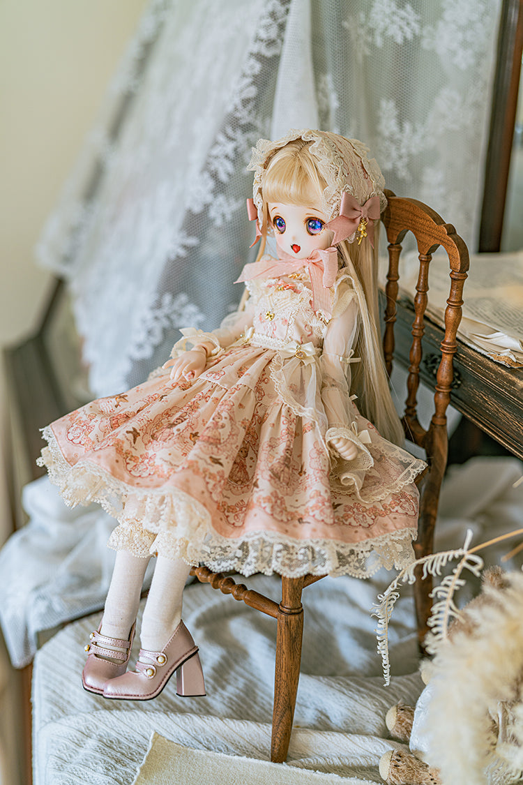 【SDM/MDD】 ribbon rabbit jumpskirt set