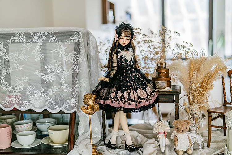 【SD/DD~SD16girl】 ribbon rabbit jumpskirt set