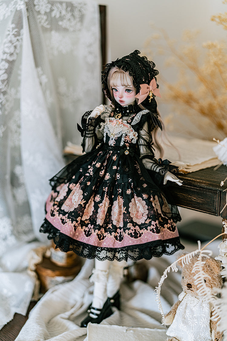 【SDM/MDD】 ribbon rabbit jumpskirt set