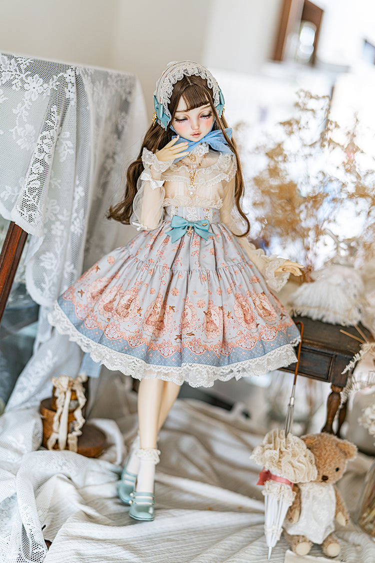 【SD/DD~SD16girl】 ribbon rabbit skirt set