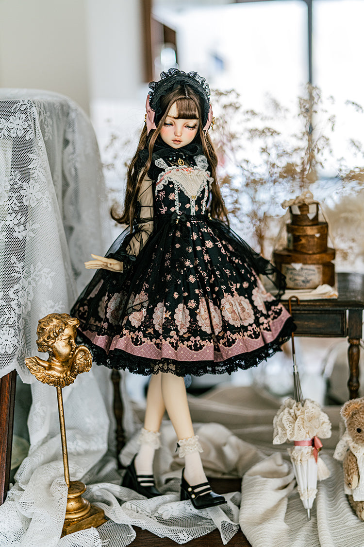 【SD/DD~SD16girl】 ribbon rabbit jumpskirt set