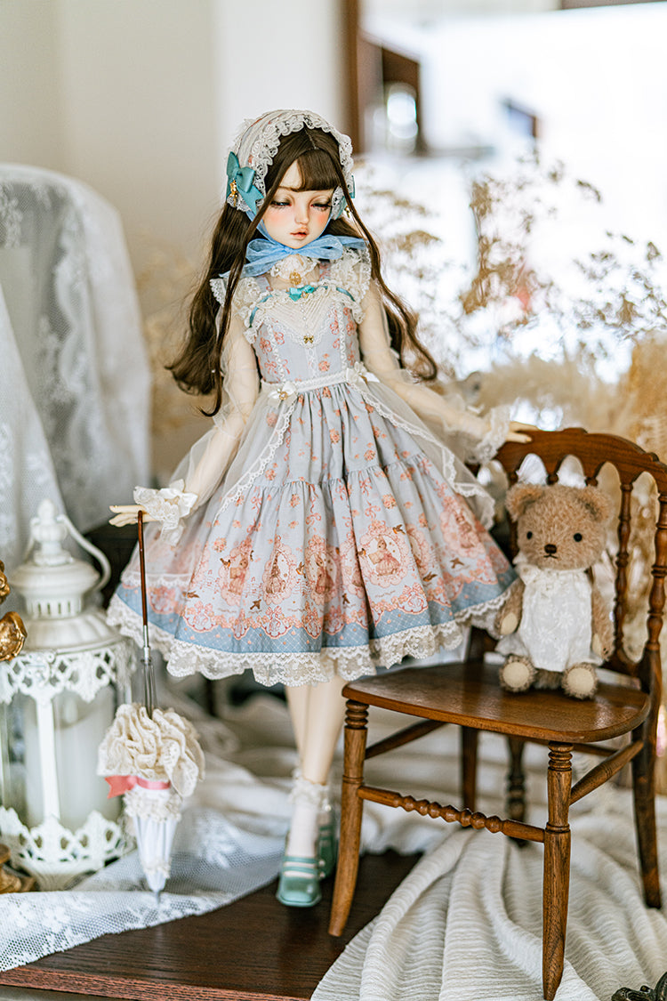 【SD/DD~SD16girl】 ribbon rabbit jumpskirt set