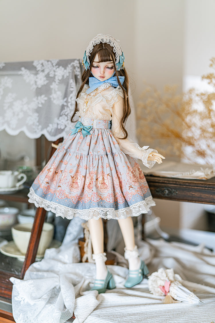 【SD/DD~SD16girl】 ribbon rabbit skirt set