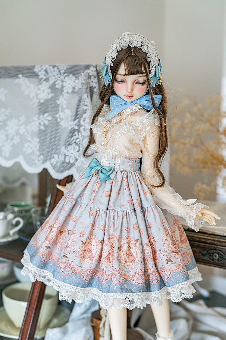 【SD/DD~SD16girl】 ribbon rabbit skirt set