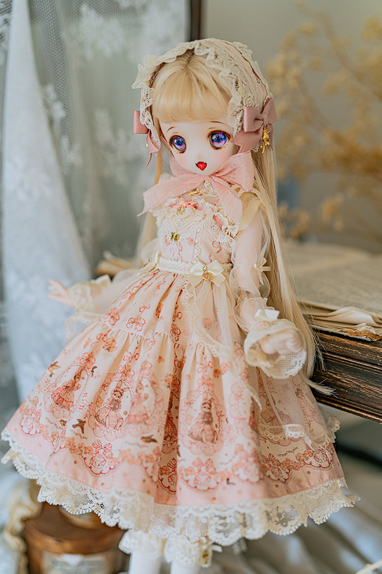 【SDM/MDD】 ribbon rabbit jumpskirt set