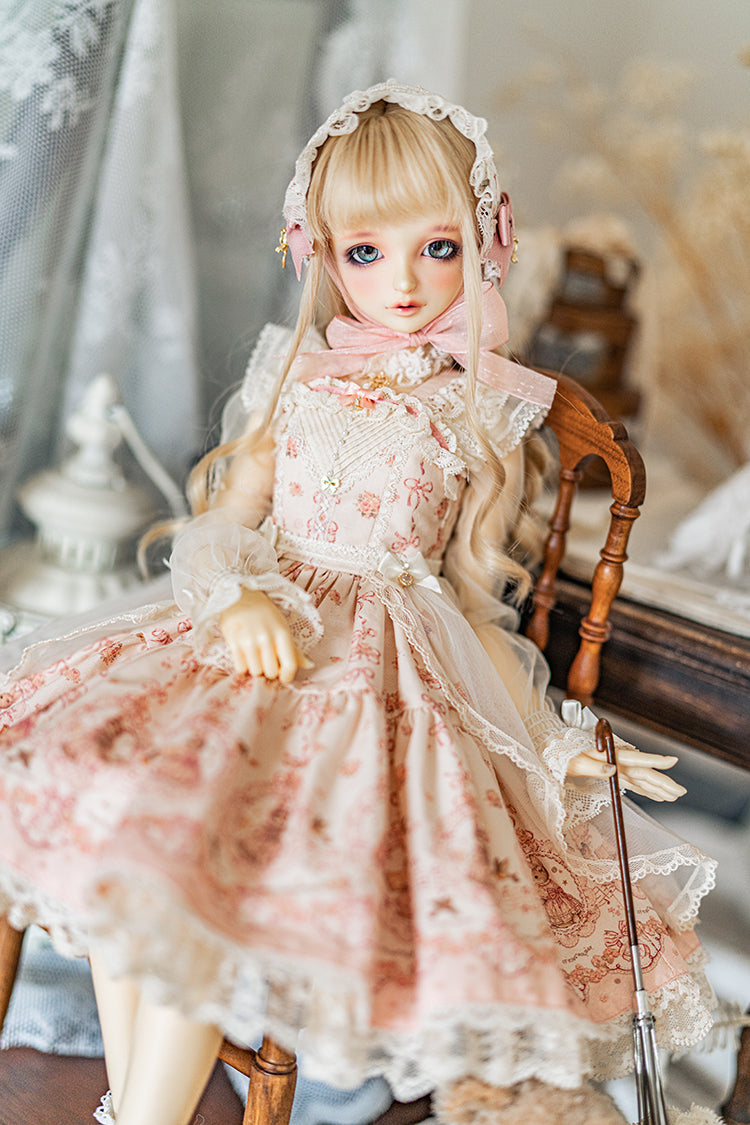 【SD/DD~SD16girl】 ribbon rabbit jumpskirt set