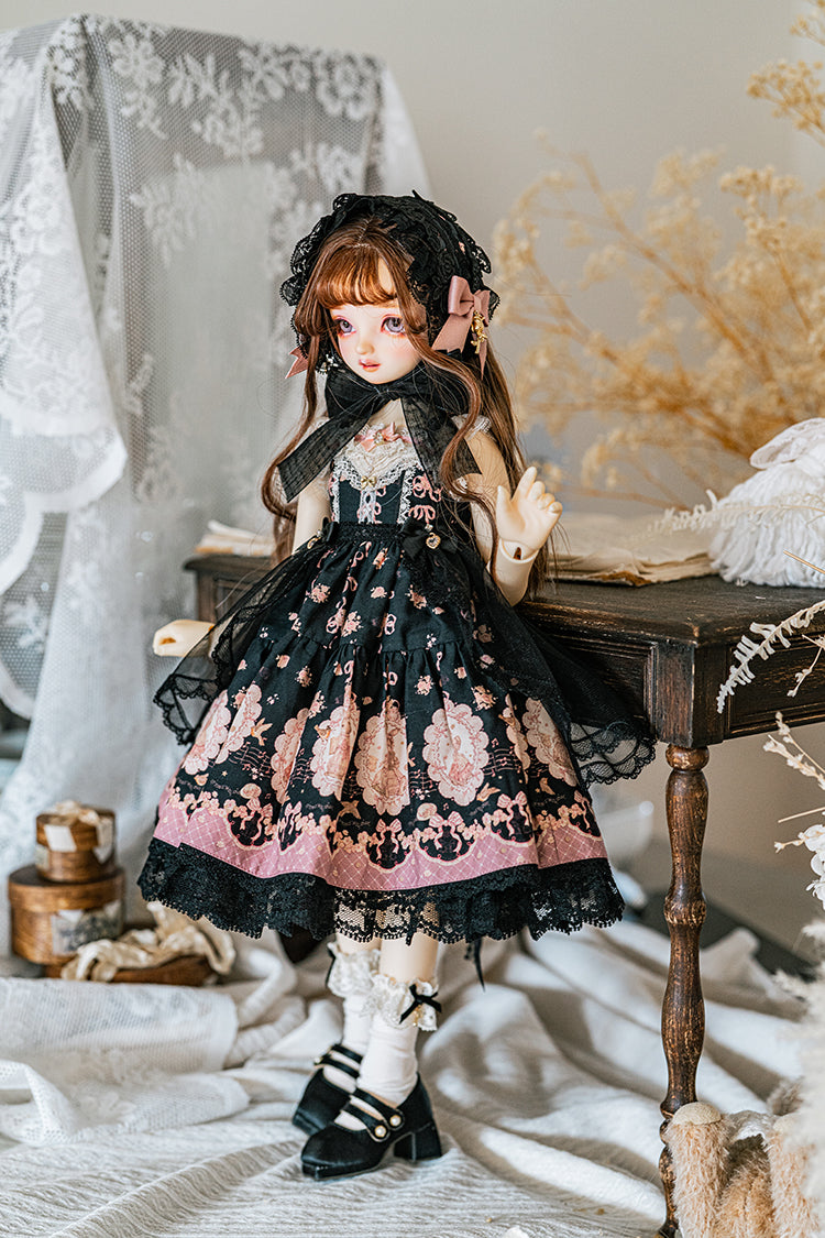 【SDM/MDD】 ribbon rabbit jumpskirt set