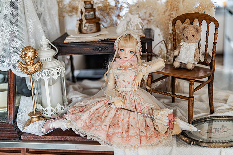 【SD/DD~SD16girl】 ribbon rabbit jumpskirt set