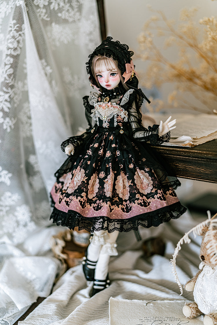 【SDM/MDD】 ribbon rabbit jumpskirt set