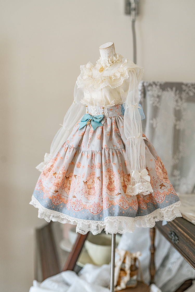 【SD/DD~SD16girl】 ribbon rabbit skirt set