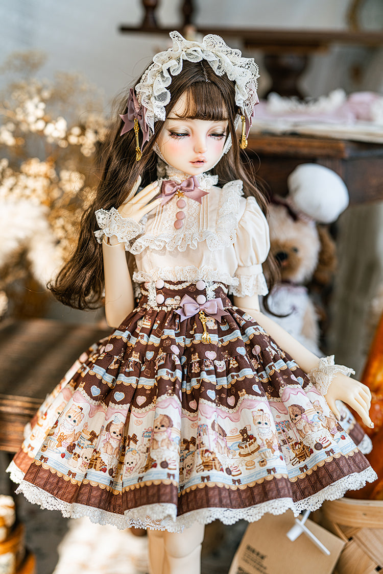 【SD/DD~SD16girl】 chocolate factory skirt set