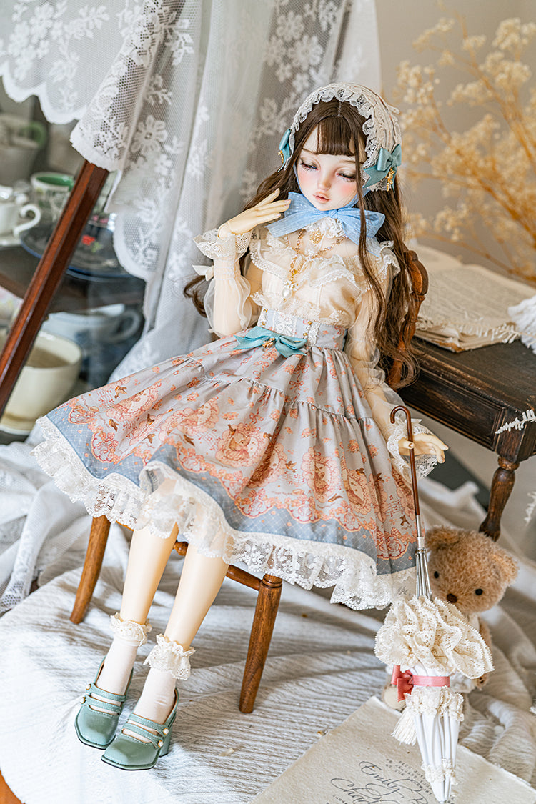 【SD/DD~SD16girl】 ribbon rabbit skirt set