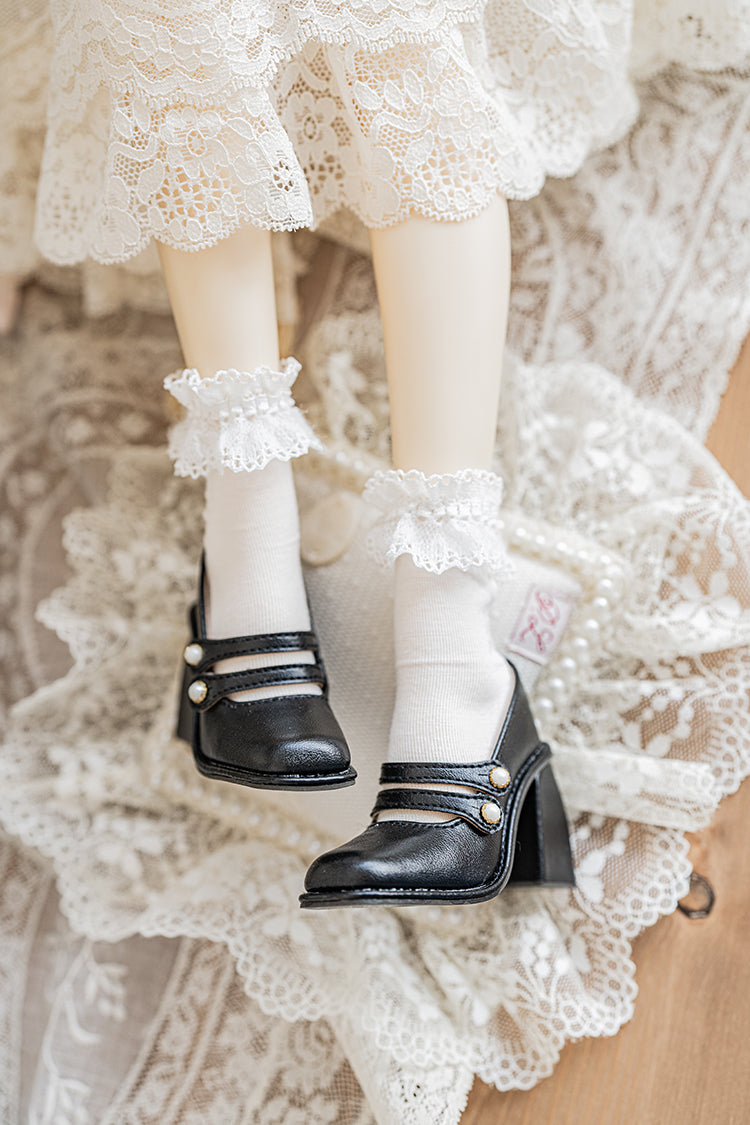 【1/3girl heel foot＆DD】Pearl Lady heel Shoes