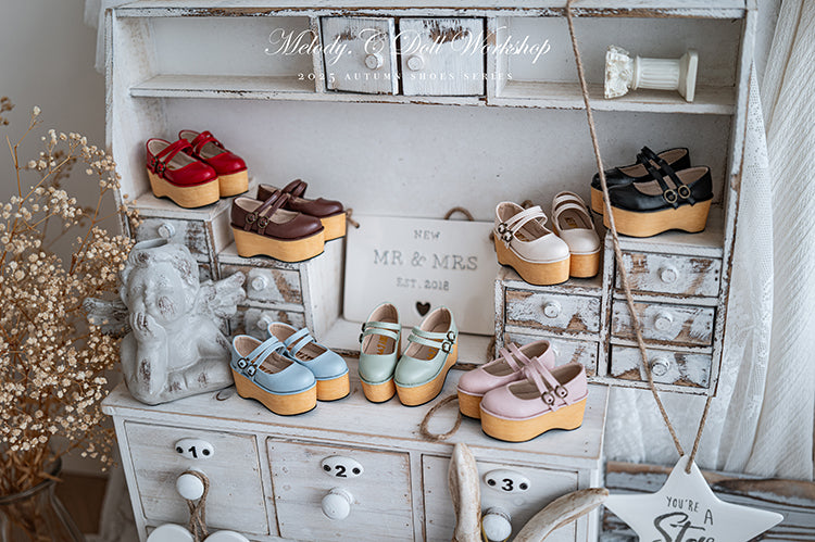 【1/3girl movable legs＆DD】Two Belt Platform lolita Shoes