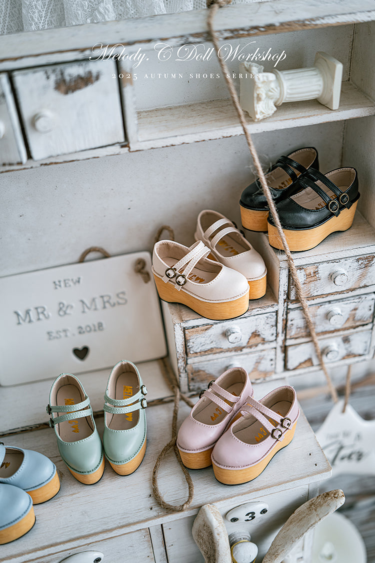 【1/3girl movable legs＆DD】Two Belt Platform lolita Shoes