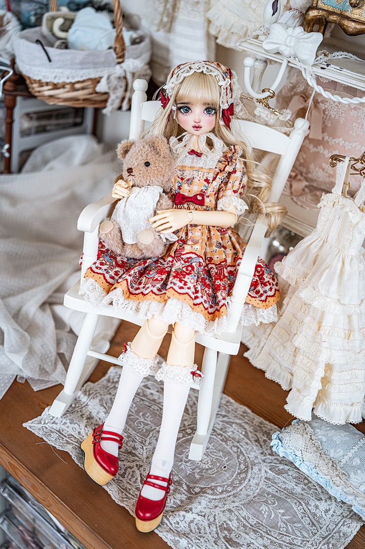 【1/3girl movable legs＆DD】Two Belt Platform lolita Shoes