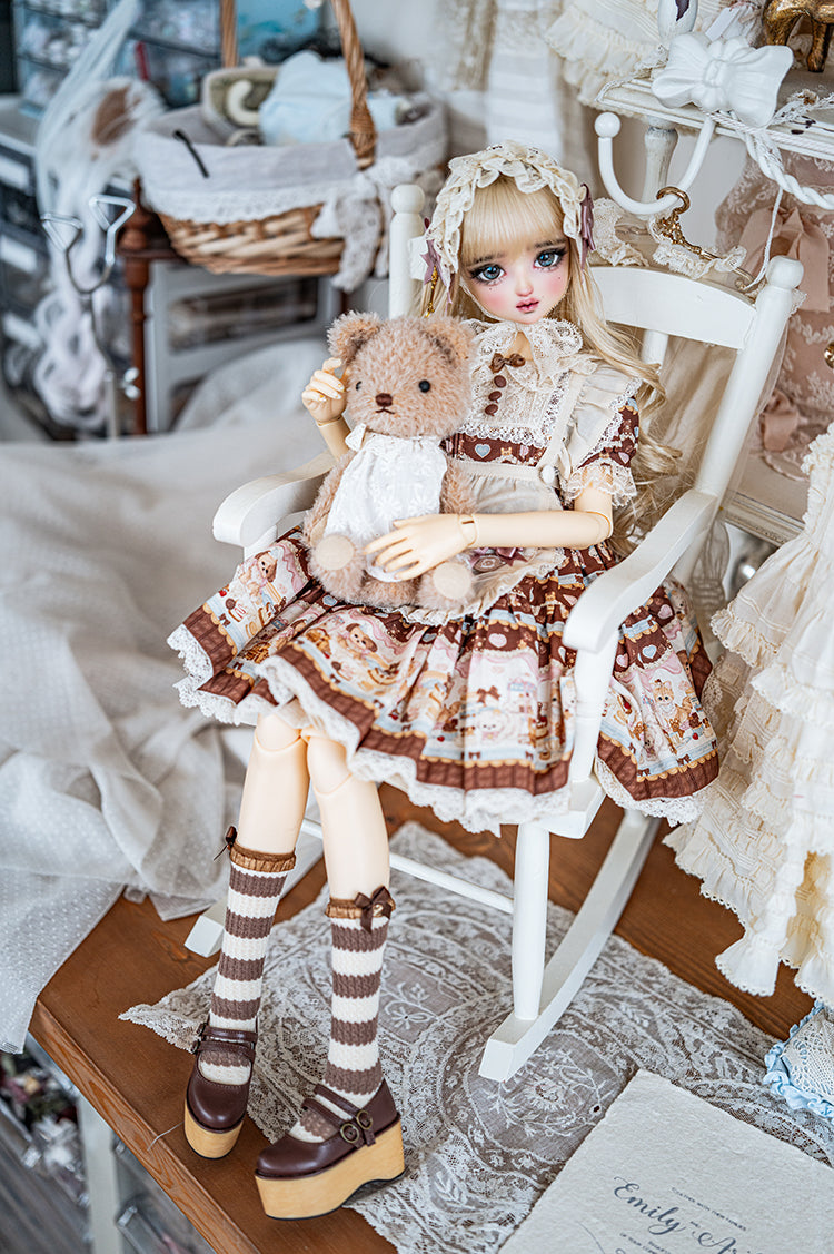 【1/3girl movable legs＆DD】Two Belt Platform lolita Shoes