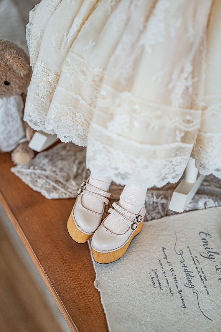 【1/3girl movable legs＆DD】Two Belt Platform lolita Shoes