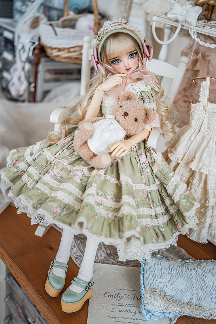 【1/3girl movable legs＆DD】Two Belt Platform lolita Shoes