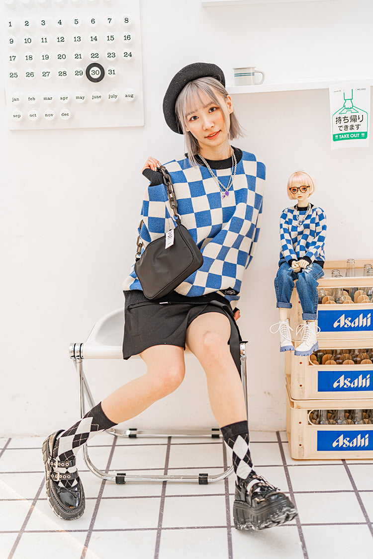 【human size】Checkerboard Sweater