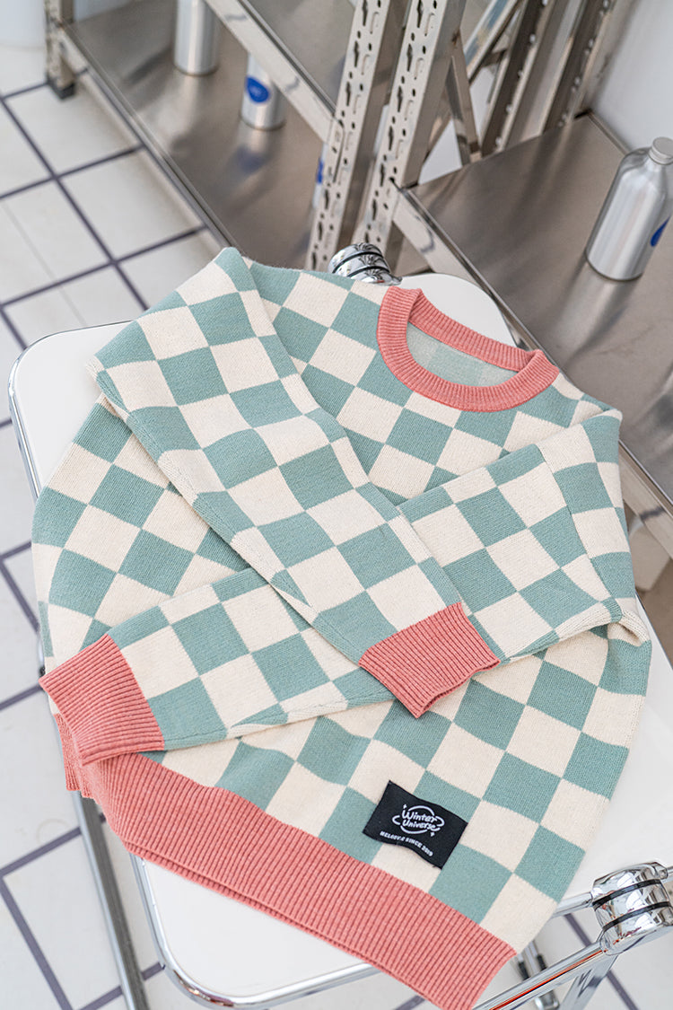 【human size】Checkerboard Sweater